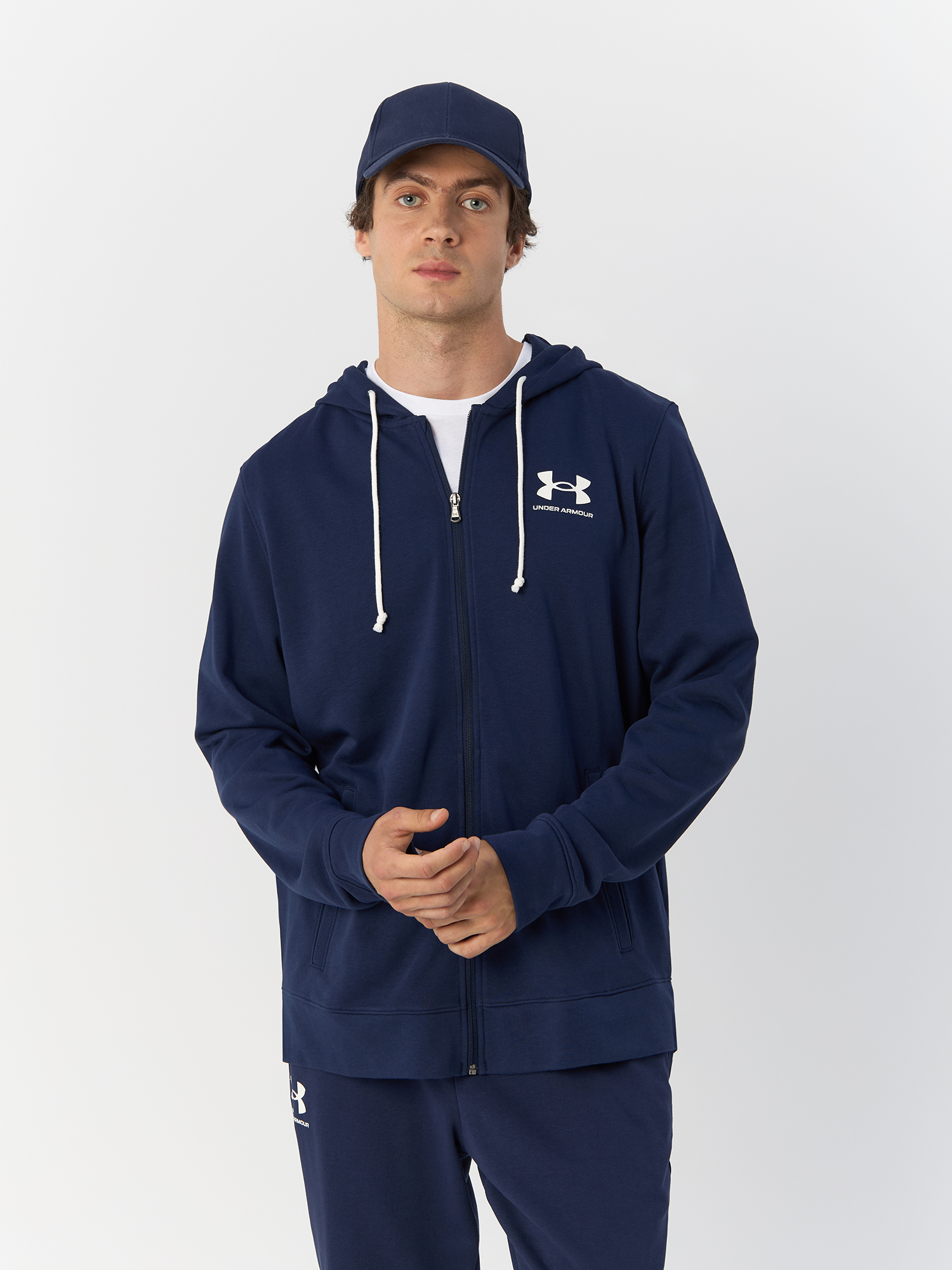 

Толстовка Under Armour UA Rival Terry LC FZ мужская, синяя, размер LG, 1370409, Синий, Rival Terry LC FZ