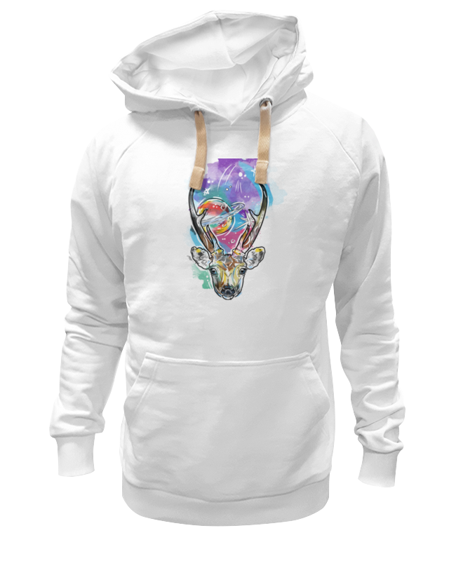 

Худи унисекс Printio Олень и космос белое 2XL, Белый, Олень и космос