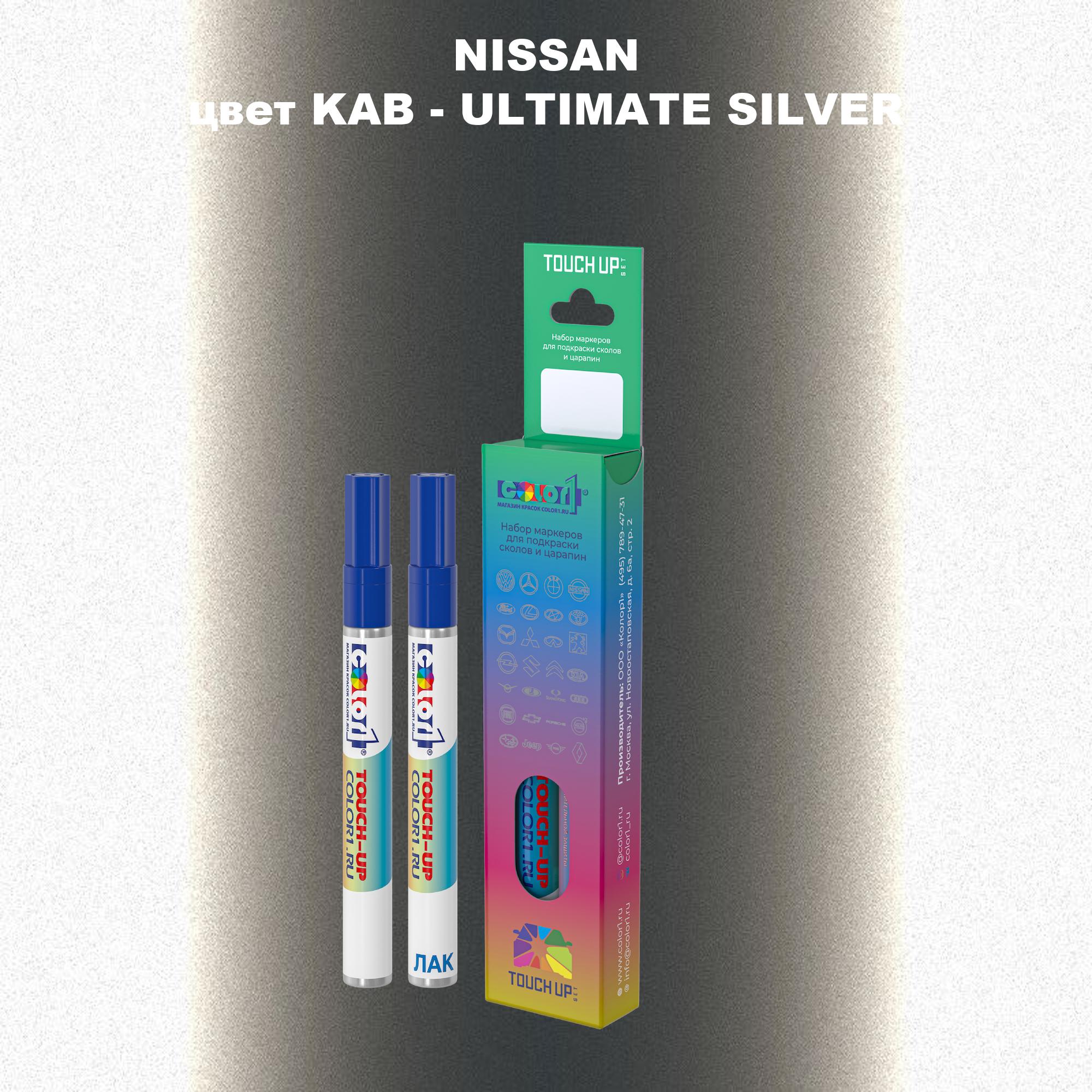 

Маркер с краской COLOR1 для NISSAN, цвет KAB - ULTIMATE SILVER, Прозрачный