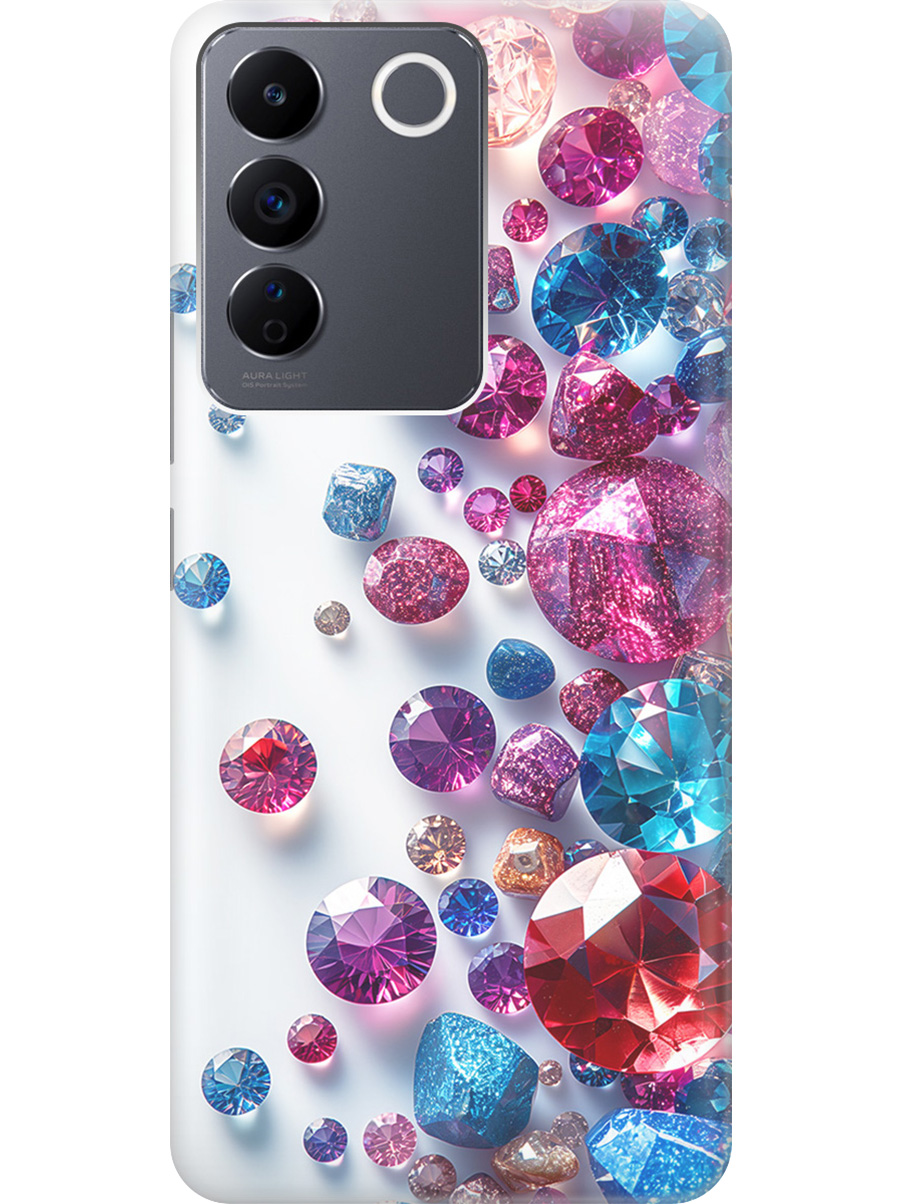 

Силиконовый чехол на Vivo V27e с принтом "Россыпь драгоценных камней", Прозрачный;белый;розовый;синий, 768743031