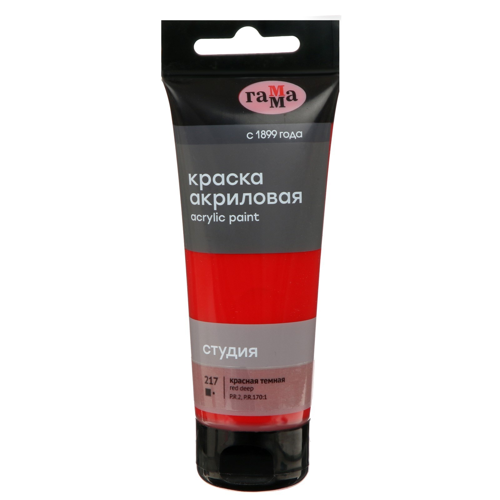 

Краска акриловая художественная Гамма Студия, туба 75мл, красная тёмная, 3шт., Красный, Студия