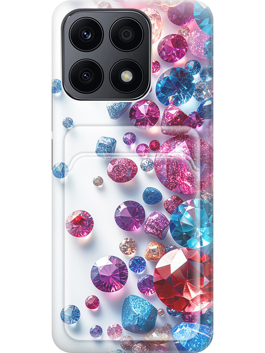 

Силиконовый чехол на Honor X8a с принтом с карманом для карты прозрачный 813707, Прозрачный;белый;розовый;синий, 768741631