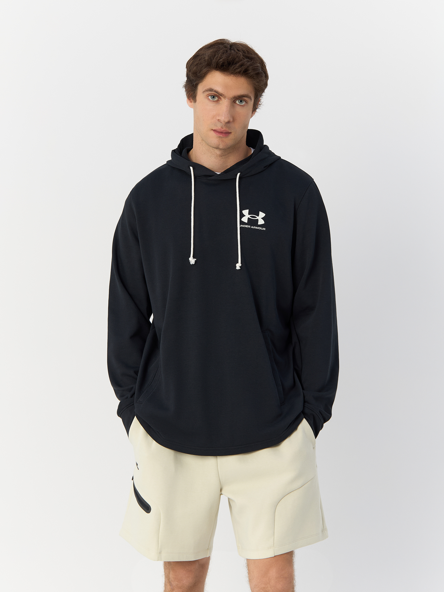 Худи Under Armour UA Rival Terry LC HD мужское, чёрное, размер LG, 1370401