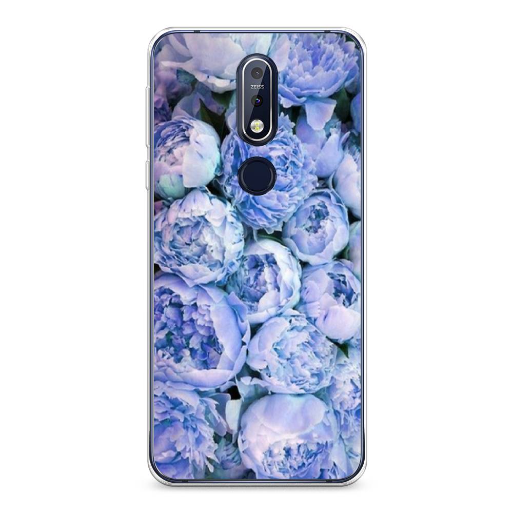 

Чехол Awog на Nokia 7.1 / Нокиа 7.1 "Пионы голубые", Голубой, 122050-8