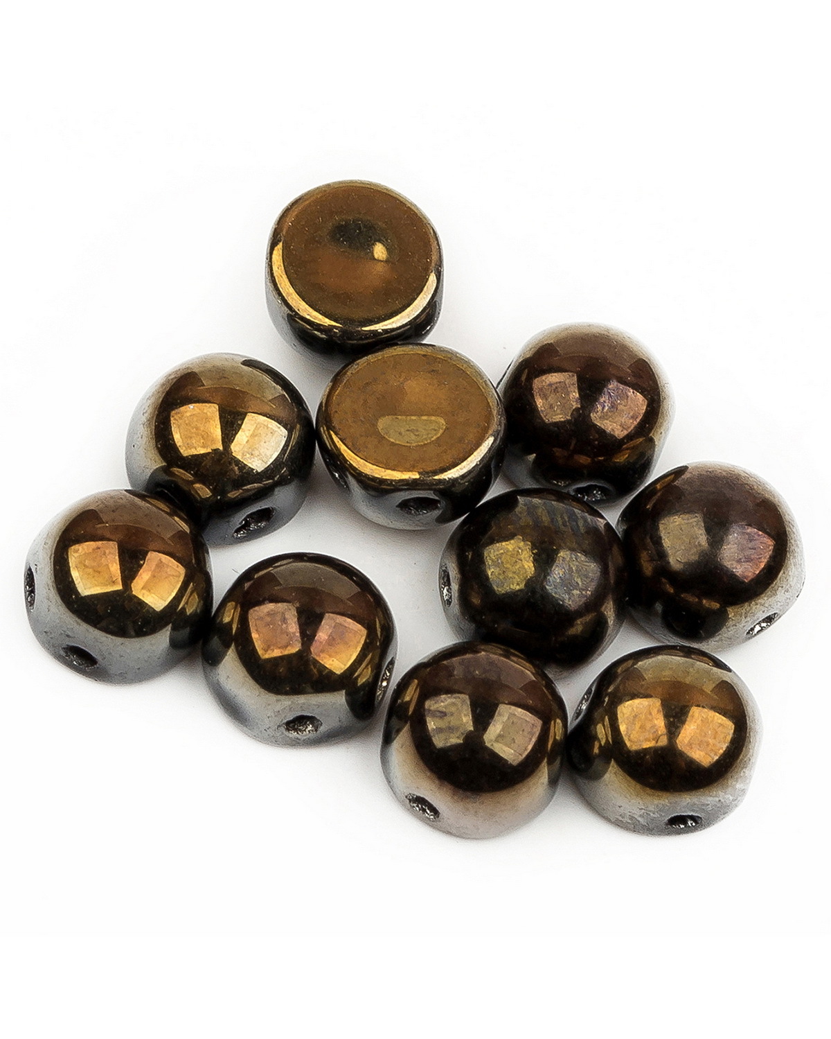 

Бусины Czech Beads с двумя отверстиями, Cabochon bead, 6 мм Jet Valentinite Full, 20 шт, Разноцветный, Cabochon bead