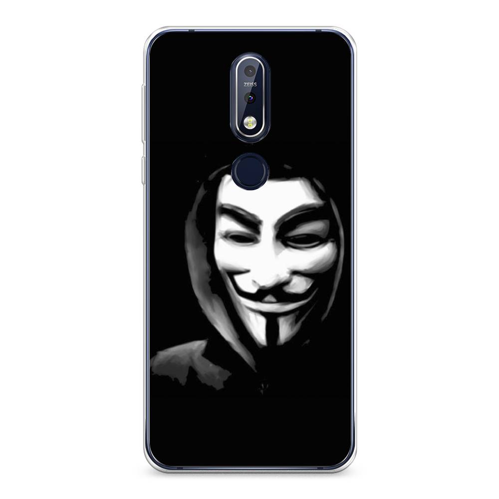 

Чехол Awog на Nokia 7.1 / Нокиа 7.1 "Анонимус", Черный;серый;белый, 122050-5