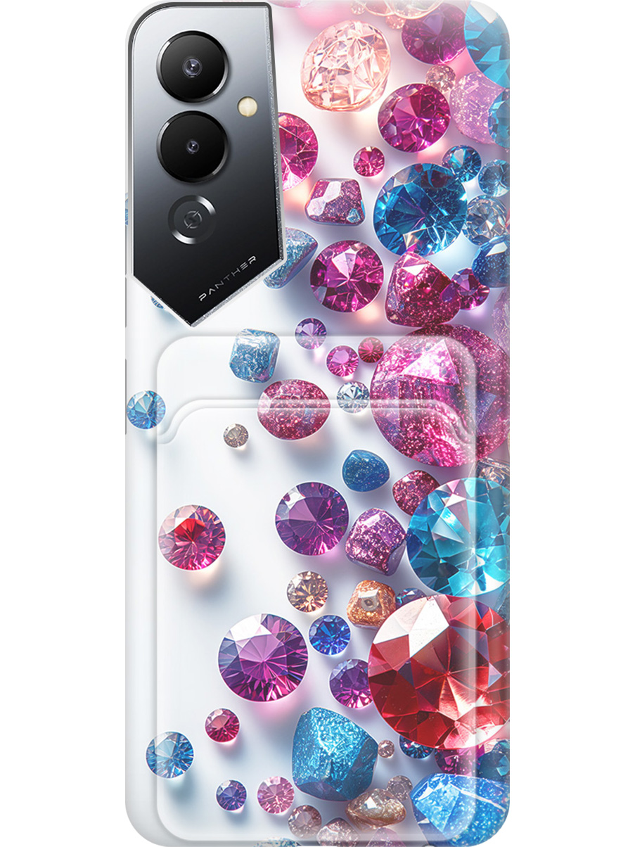 

Силиконовый чехол на Tecno Pova 4 с принтом с карманом для карты прозрачный 813740, Прозрачный;белый;розовый;синий, 762091431