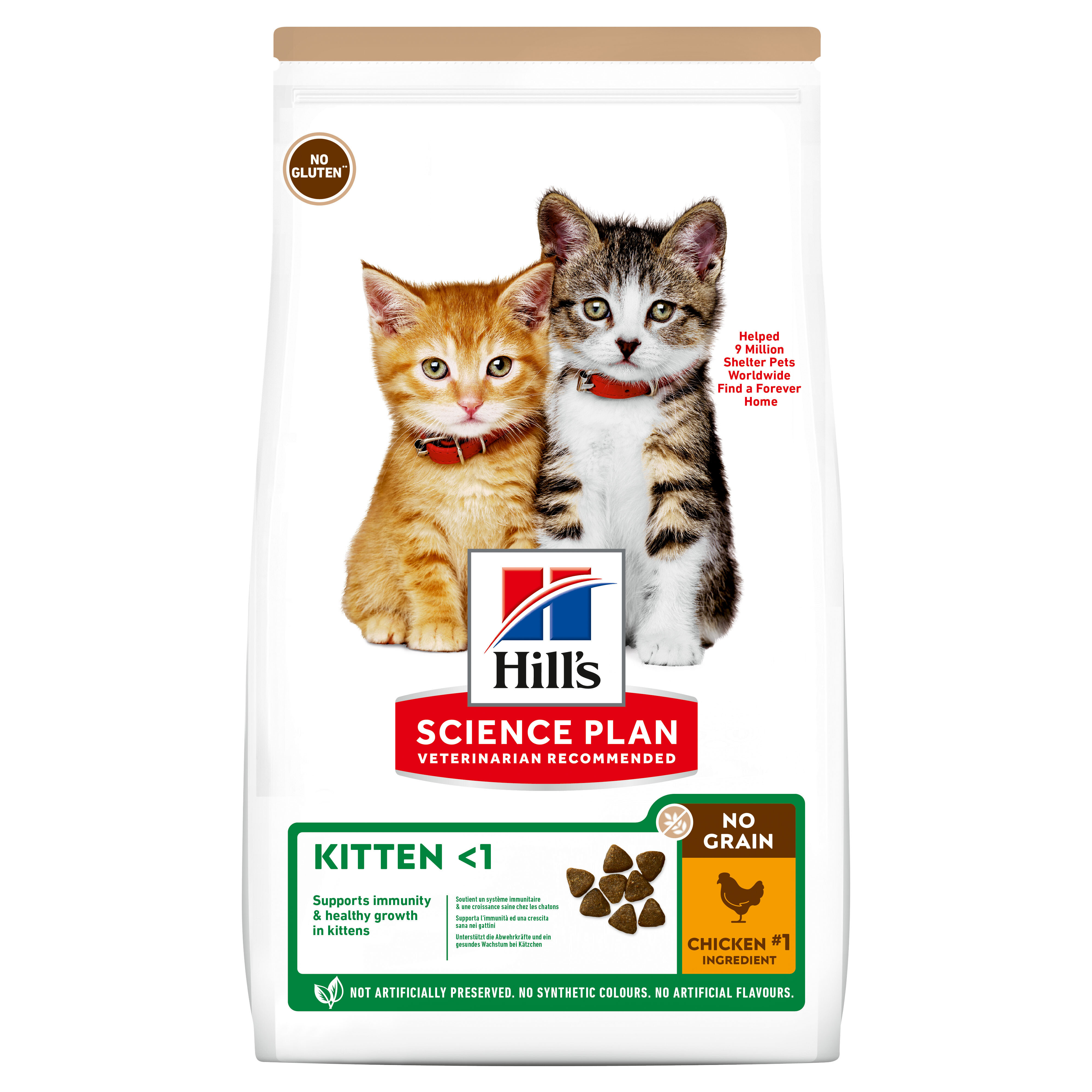 Сухой корм для котят Hill's Science Plan No Grain беззлаковый, с курицей, 1,5 кг