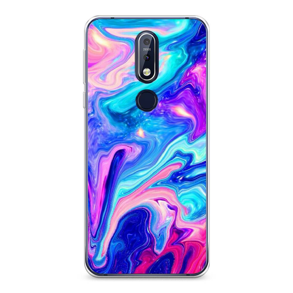 

Чехол Awog на Nokia 7.1 / Нокиа 7.1 "Потеки краски", Розовый, 122050-10