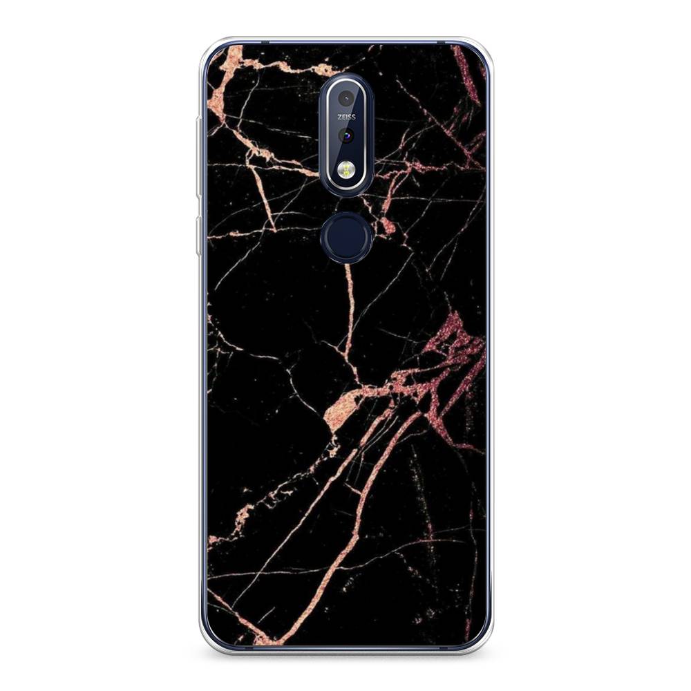 

Чехол Awog на Nokia 7.1 / Нокиа 7.1 "Мрамор розовое золото", Черный;розовый, 122050-3