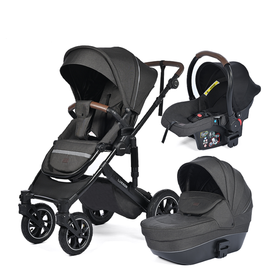

Детская коляска 3 в 1 Luxmom 808, черная ткань, 808