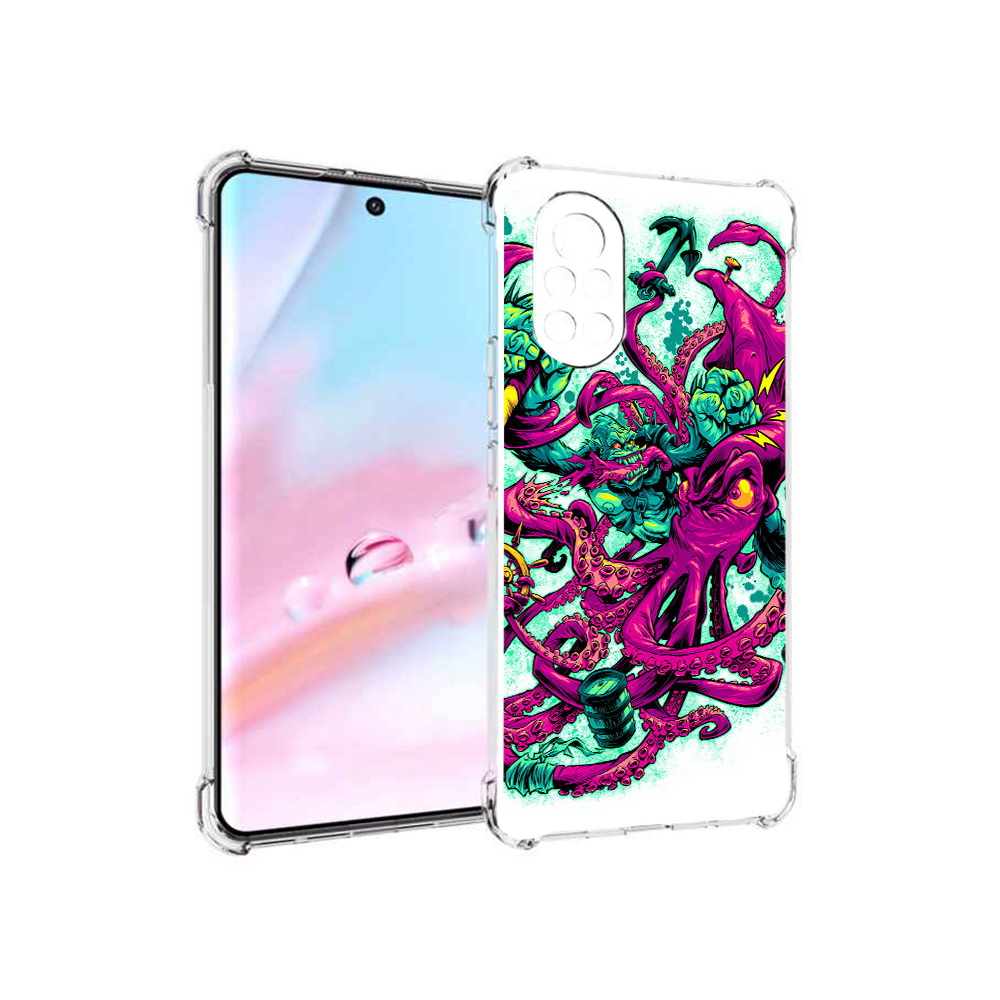

Чехол MyPads фиолетовый кракен для Huawei Nova 8 (ANG-LX1), Прозрачный, Tocco