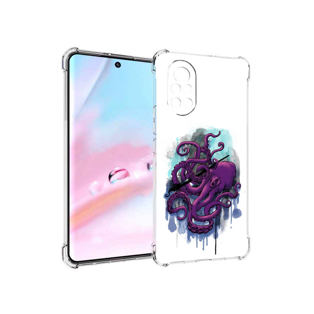 

Чехол MyPads фиолетовый осьминог для Huawei Nova 8 (ANG-LX1), Прозрачный, Tocco