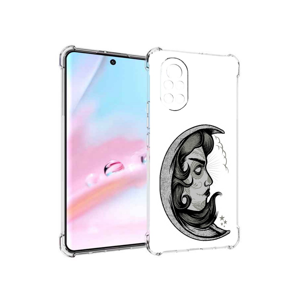 

Чехол MyPads черно белая луна с лицом для Huawei Nova 8 (ANG-LX1), Прозрачный, Tocco