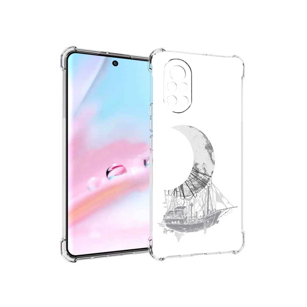 

Чехол MyPads черно белый корабль полумесяц для Huawei Nova 8 (ANG-LX1), Прозрачный, Tocco