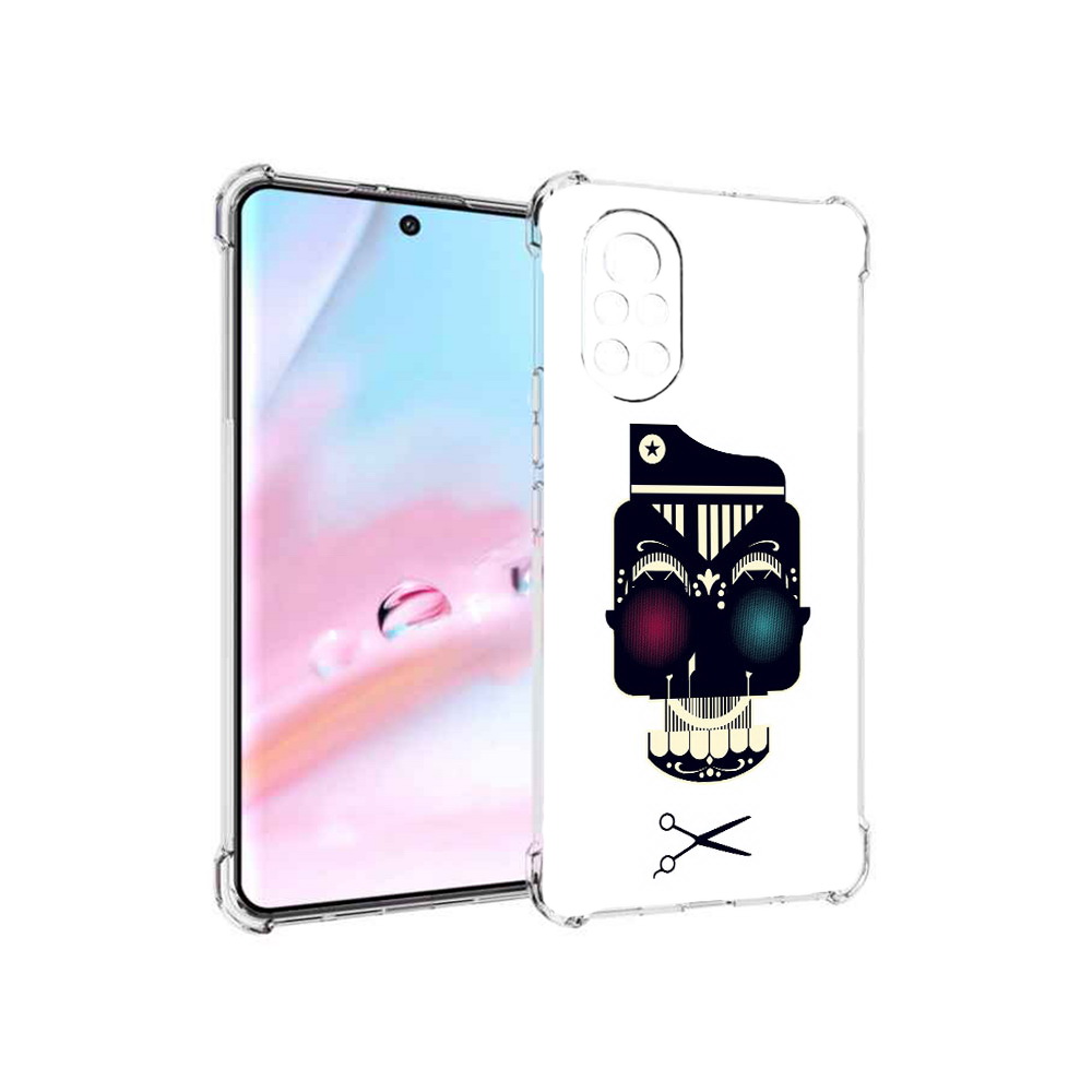 

Чехол MyPads черно белый скелет с яркими глазами для Huawei Nova 8 (ANG-LX1), Прозрачный, Tocco