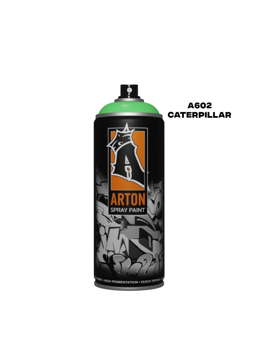 Аэрозольная краска Arton A602  Caterpillar 520 мл зеленая переноска пластиковая 47 х 30 х 35 см вес до 9 кг зеленая