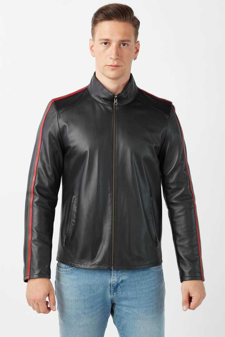 Кожаная куртка мужская Deriza DE-deniel черная 3XL (товары доставляются из-за рубежа)