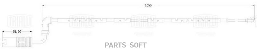 Датчик износа колодок для а/м BMW X5 (E53) (00-)/7 (E38) (95-) зад. L=1055 (PFS 4005)