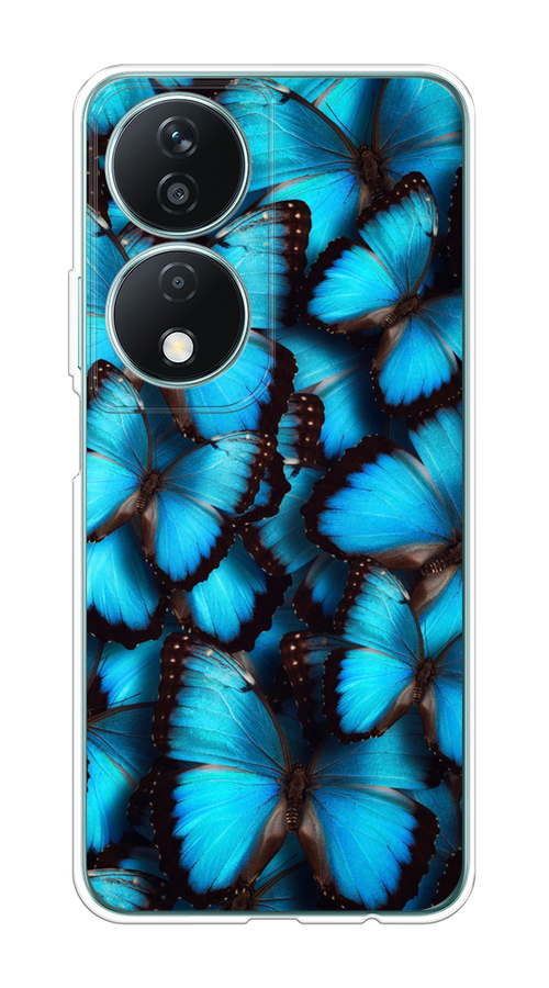 

Чехол на Honor X7B "Тропическая бабочка 2", Голубой;черный, 6123350-1
