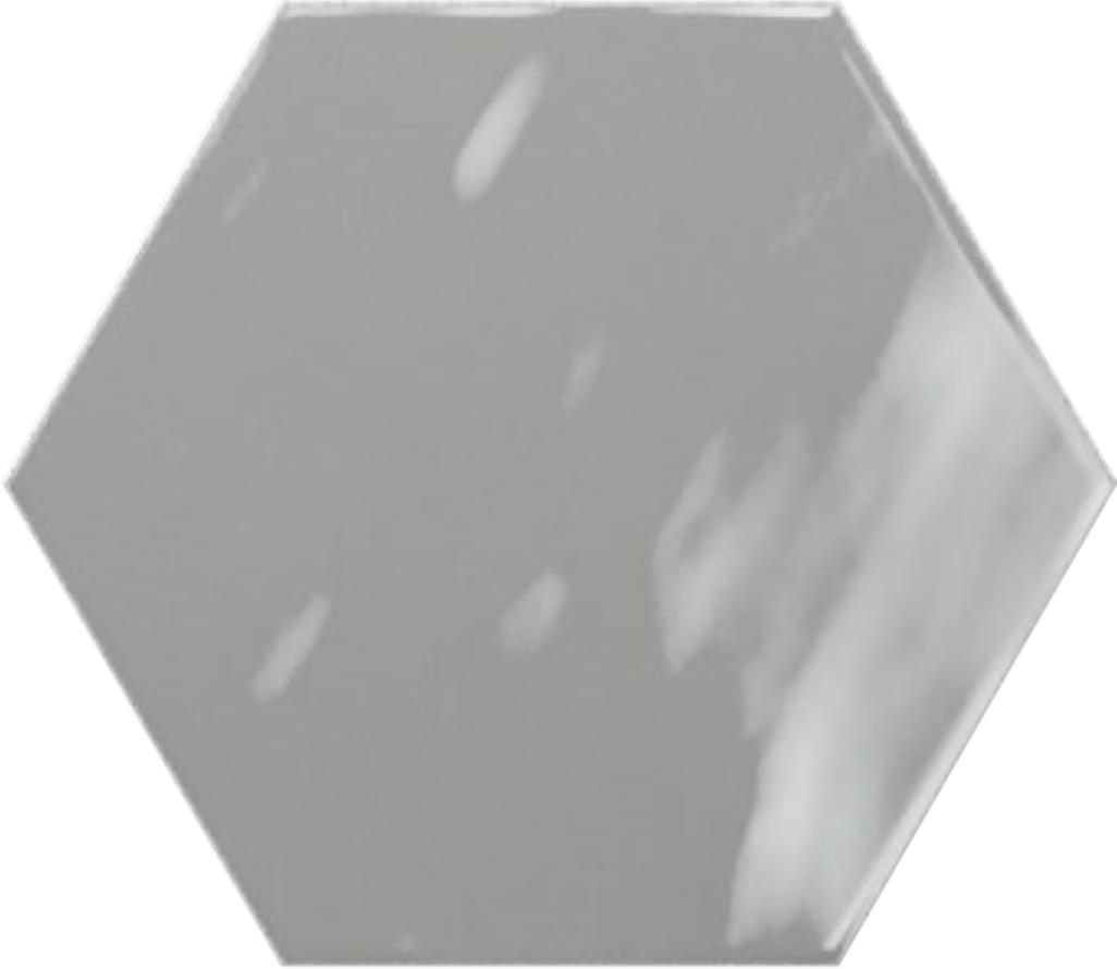 фото Плитка ribesalbes geometry pt03138 hex grey glossy 15x17.3 0.86 м2