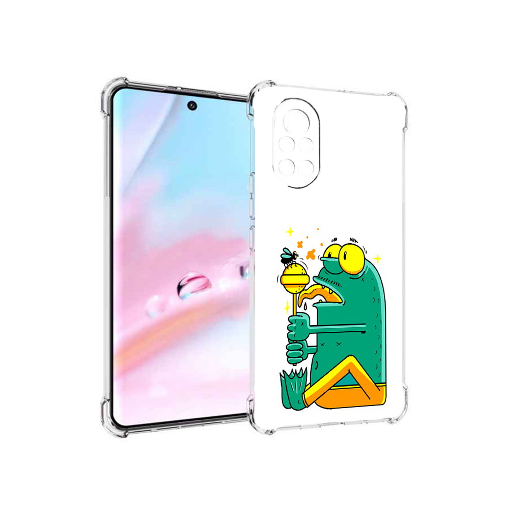 

Чехол MyPads Зеленая лягушка с чупа чупсом для Huawei Nova 8 (ANG-LX1), Прозрачный, Tocco