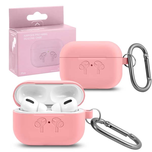 фото Чехол для airpods pro hang silicon сase с карабином hf pink nobrand