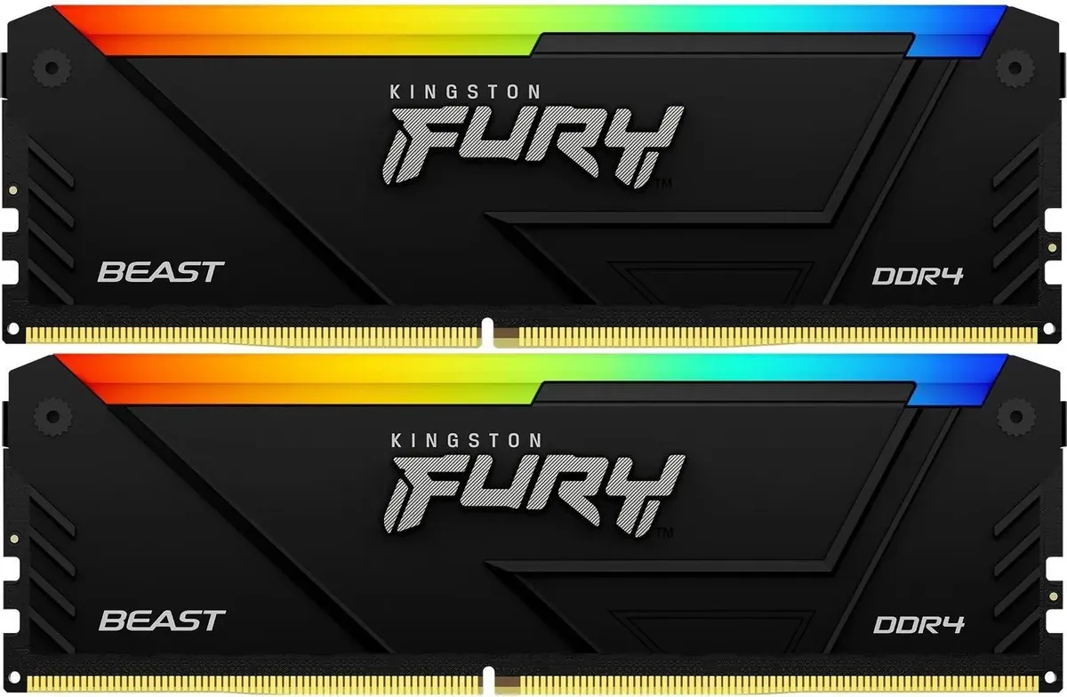 

Оперативная память Kingston Fury Beast RGB (KF432C16BB2AK2/64), DDR4 2x32Gb, 3200MHz, Fury Beast RGB