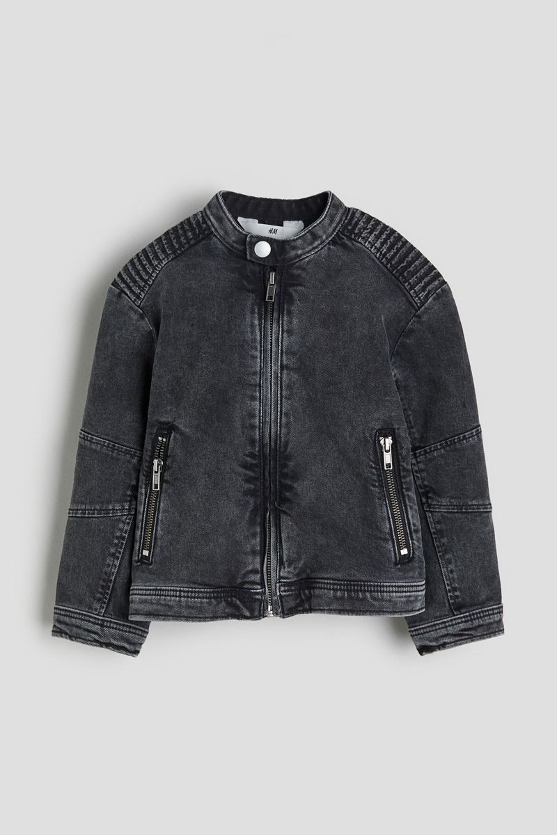 

Куртка джинсовая детская H&M 1223637, Вымытый черный, 92, 1223637