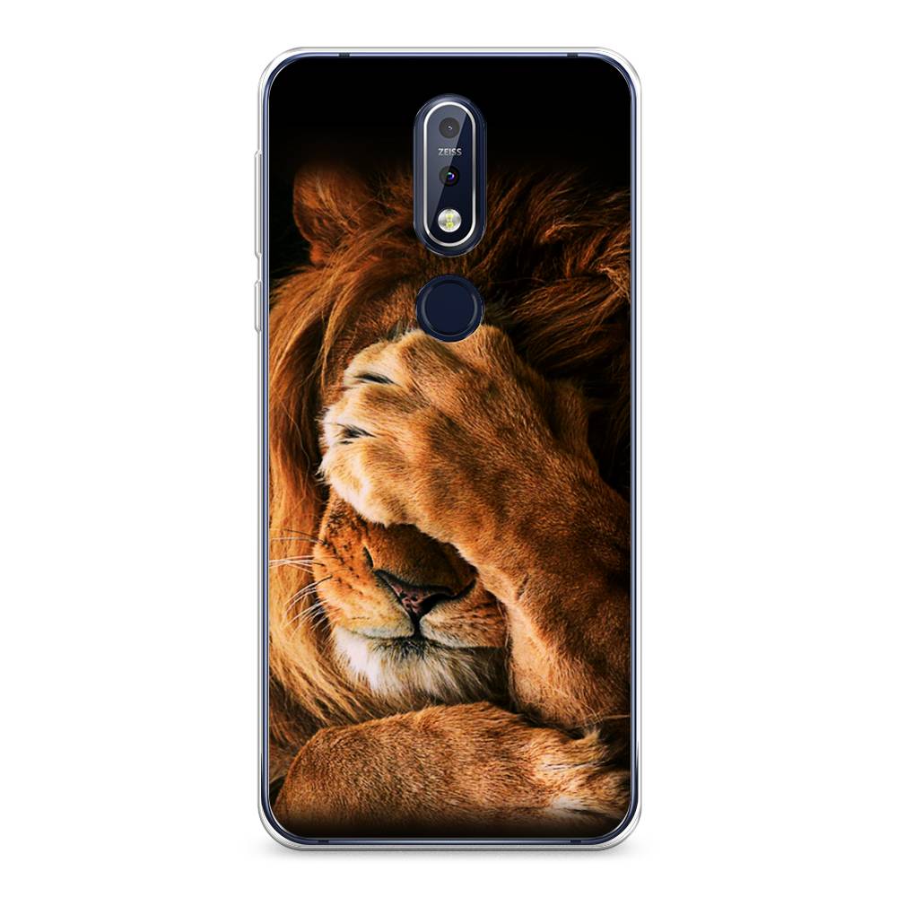 

Чехол Awog на Nokia 7.1 / Нокиа 7.1 "Львиный стыд", Коричневый;черный, 122050-1