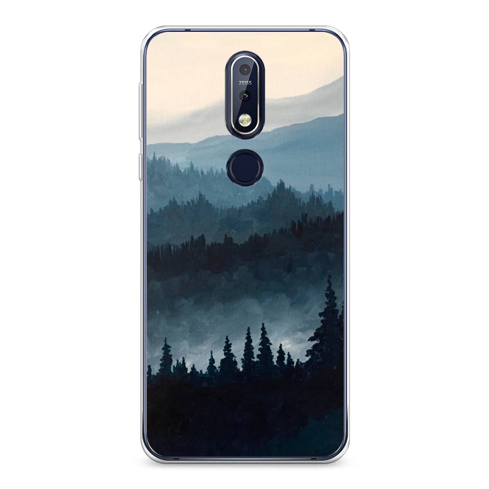 

Чехол Awog на Nokia 7.1 / Нокиа 7.1 "Туманные горы", Бежевый;серый;черный, 122050-4