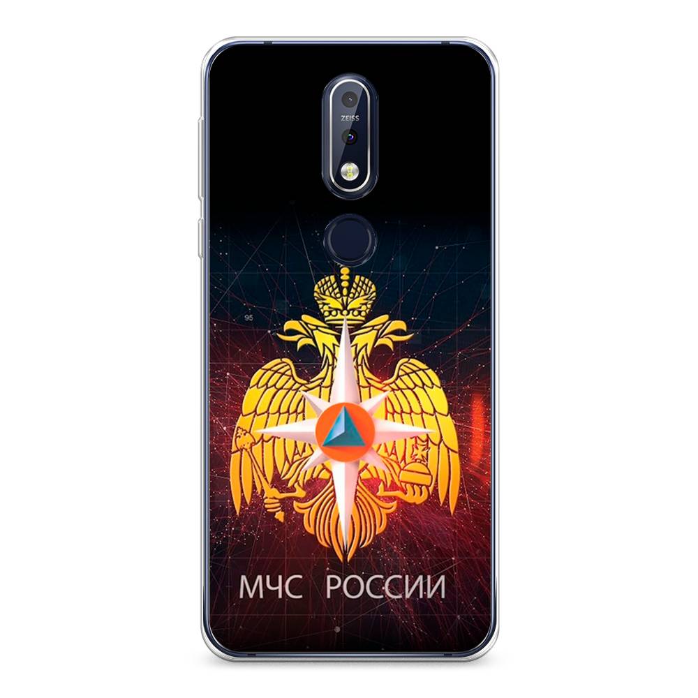 

Чехол Awog на Nokia 7.1 / Нокиа 7.1 "МЧС России", Черный;желтый;красный, 122050-5