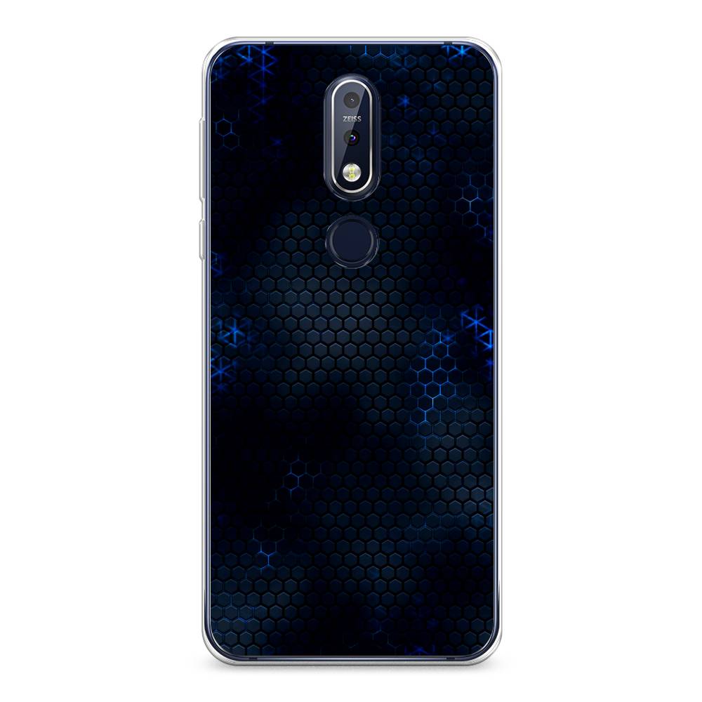 фото Чехол awog "фон соты синие" для nokia 7.1