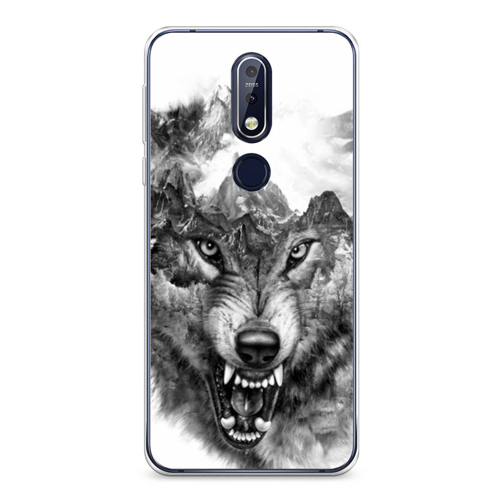 

Чехол Awog на Nokia 7.1 / Нокиа 7.1 "Волк в горах", 122050-1