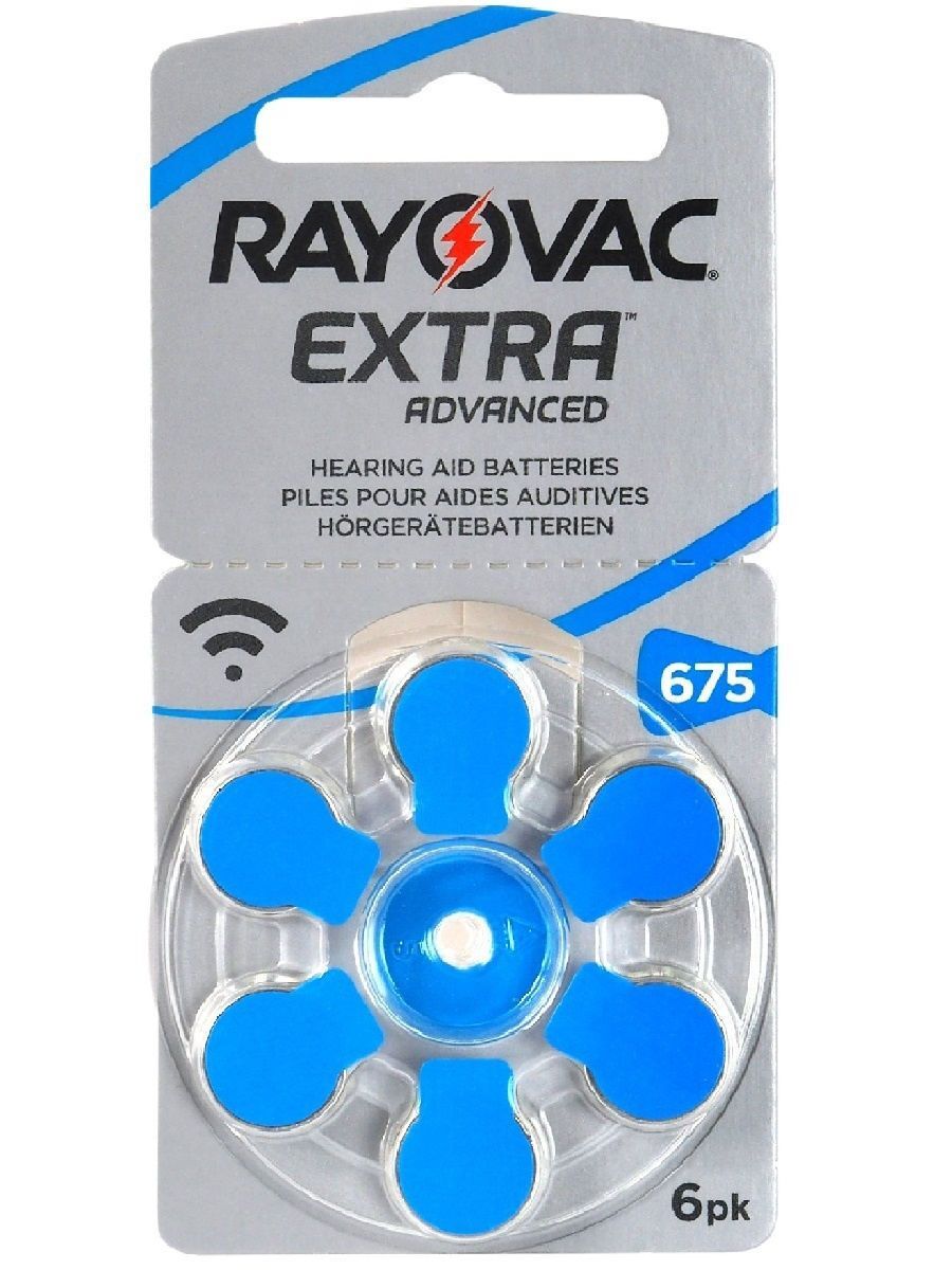 

Батарейки Rayovac extra 675 6 шт., Голубой