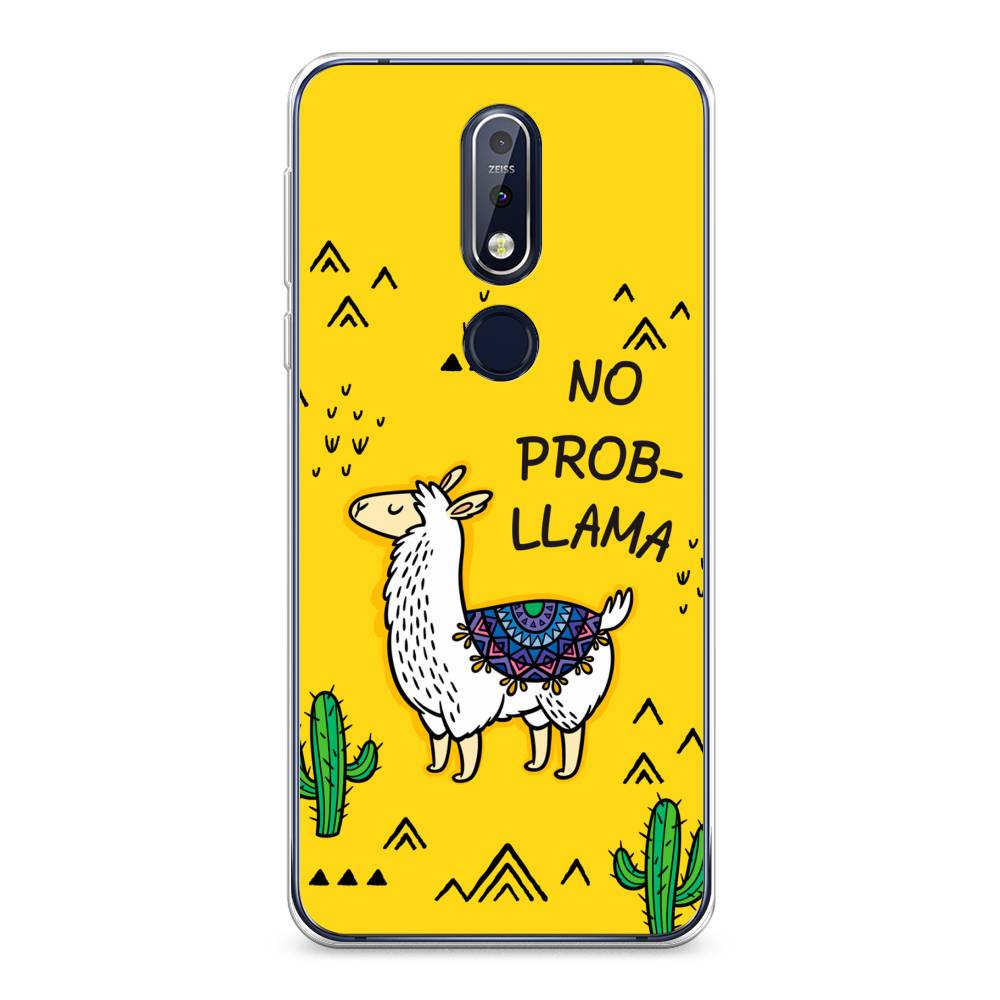

Чехол Awog на Nokia 7.1 / Нокиа 7.1 "No probLLama", Желтый;черный;синий, 122050-2