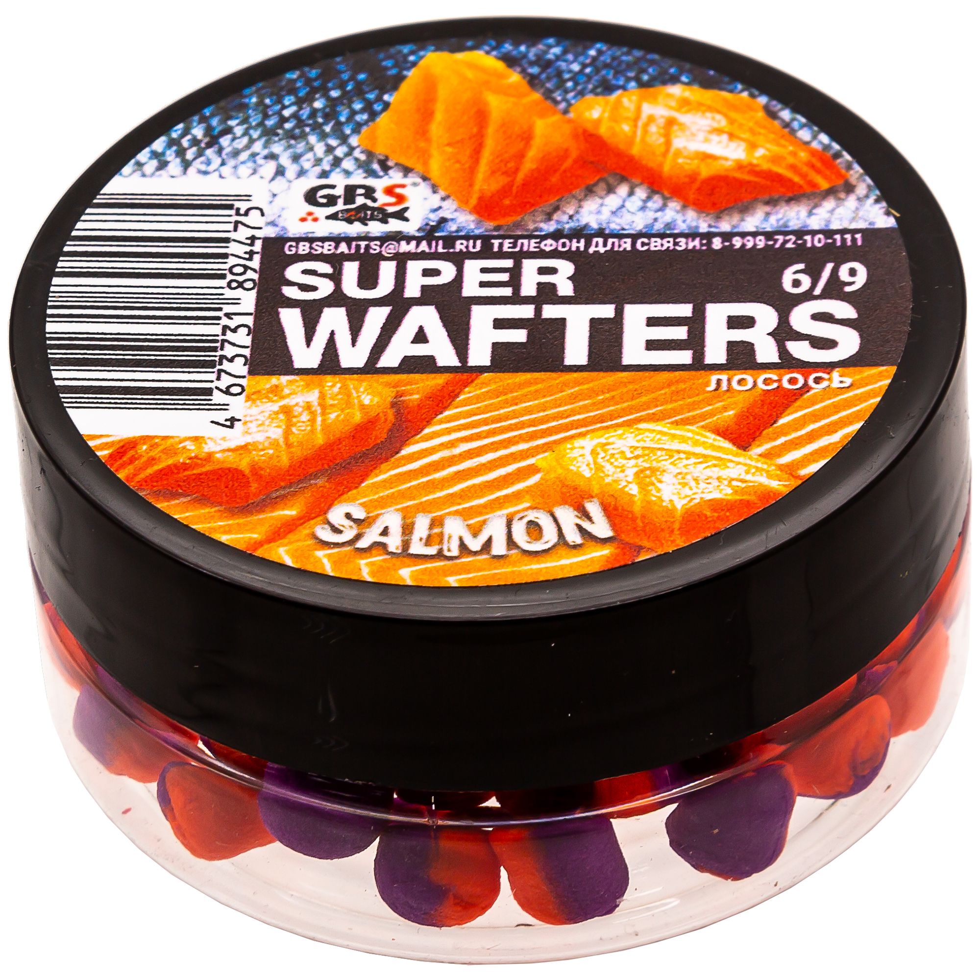 

Вафтерсы GBS BaITS Super Wafters 6x9 мм 48 гр Лосось, Super Wafters 6x9 мм