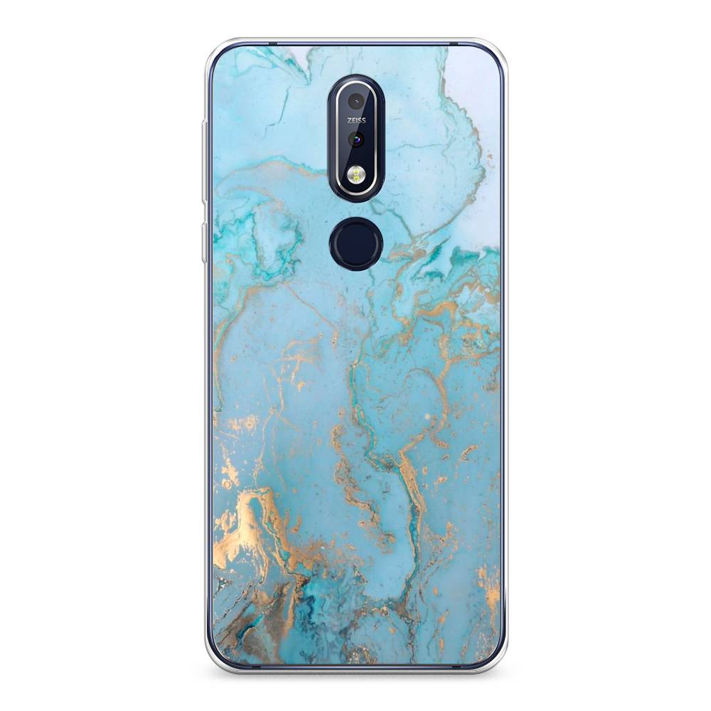 

Чехол Awog на Nokia 7.1 / Нокиа 7.1 "Голубой мрамор рисунок", 122050-3