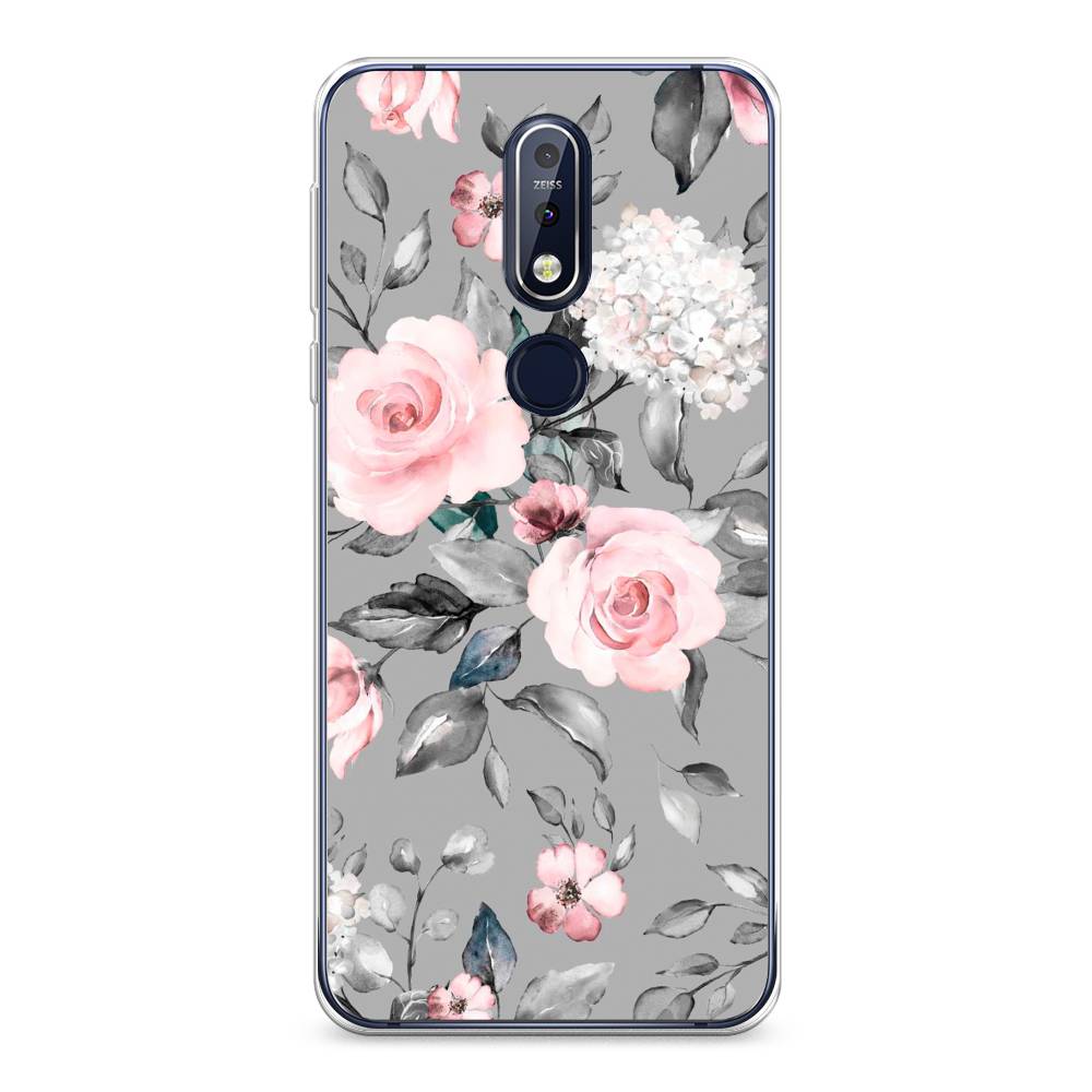 

Чехол Awog "Розы на сером" для Nokia 7.1, 122050-8