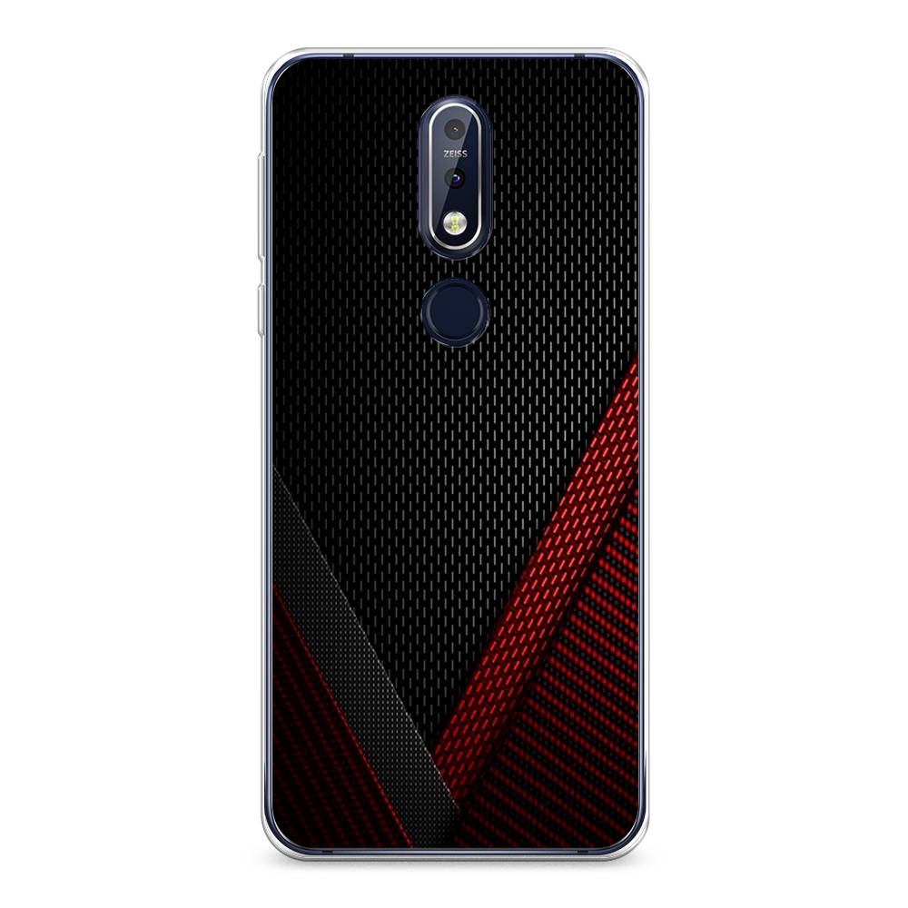 

Чехол Awog на Nokia 7.1 / Нокиа 7.1 "Красный карбон", Черный;красный, 122050-3