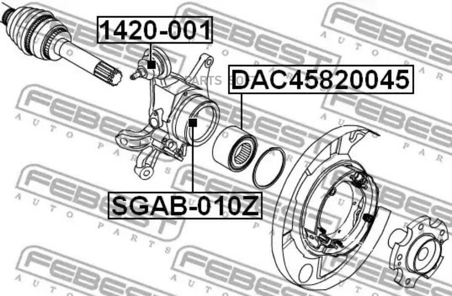 

FEBEST Подшипник зад.SSANG YONG KYRON 2005-2012 FEBEST DAC45820045