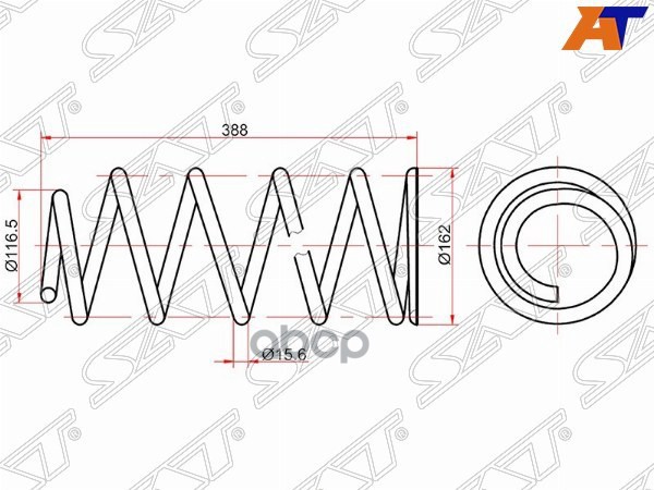 

SAT ST-62302 к-кт пружин 2шт задние TOYOTA LAND CRUISER PRADO ##J12# 02- 1шт