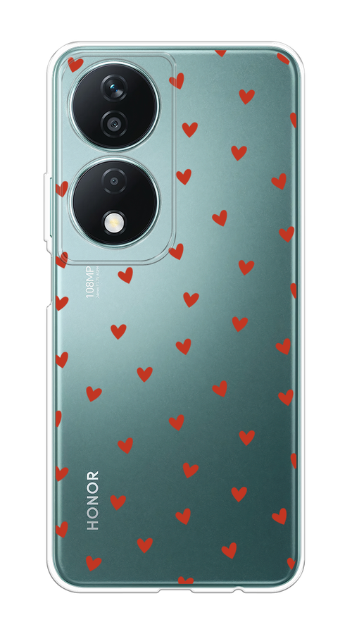 

Чехол на Honor X7B "Red hearts", Красный;прозрачный, 6123350-1