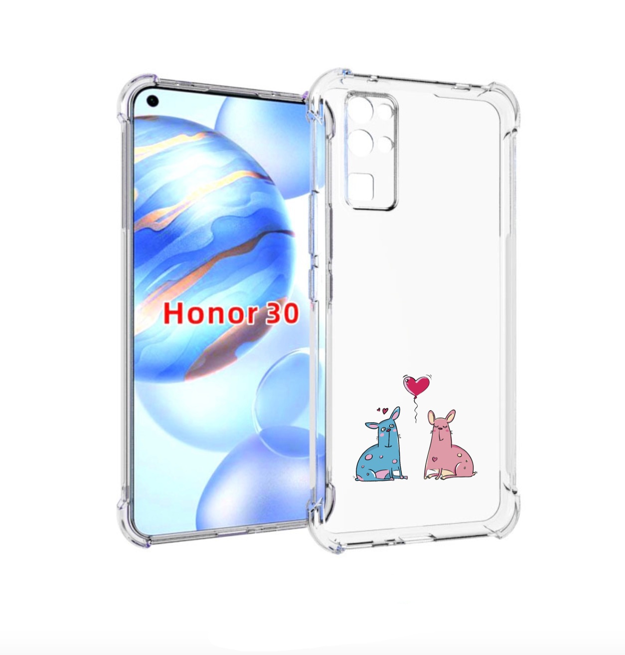 

Чехол бампер MyPads Лама любовь для Honor 30 (BMH-AN10) противоу, Прозрачный, Tocco