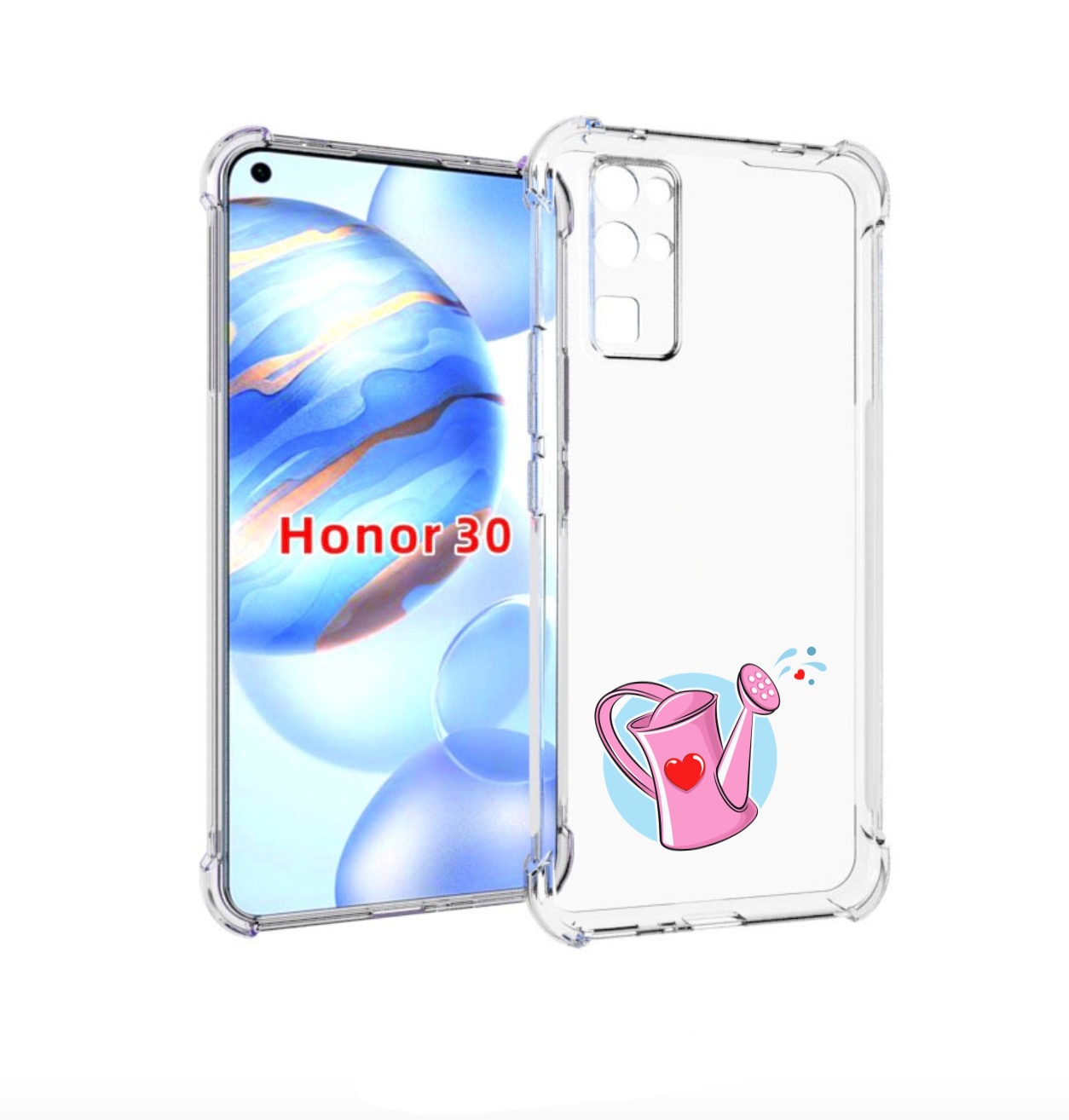 

Чехол бампер MyPads Лейка любви 14 февраля для Honor 30 (BMH-AN1, Прозрачный, Tocco