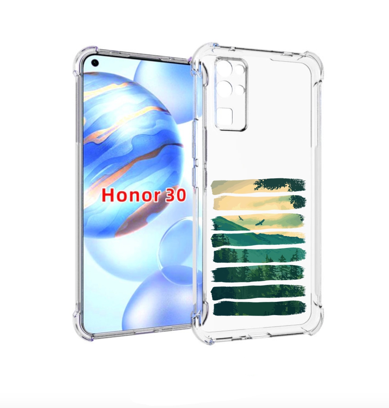 

Чехол бампер MyPads Лесная чаща для Honor 30 (BMH-AN10) противоу, Прозрачный, Tocco