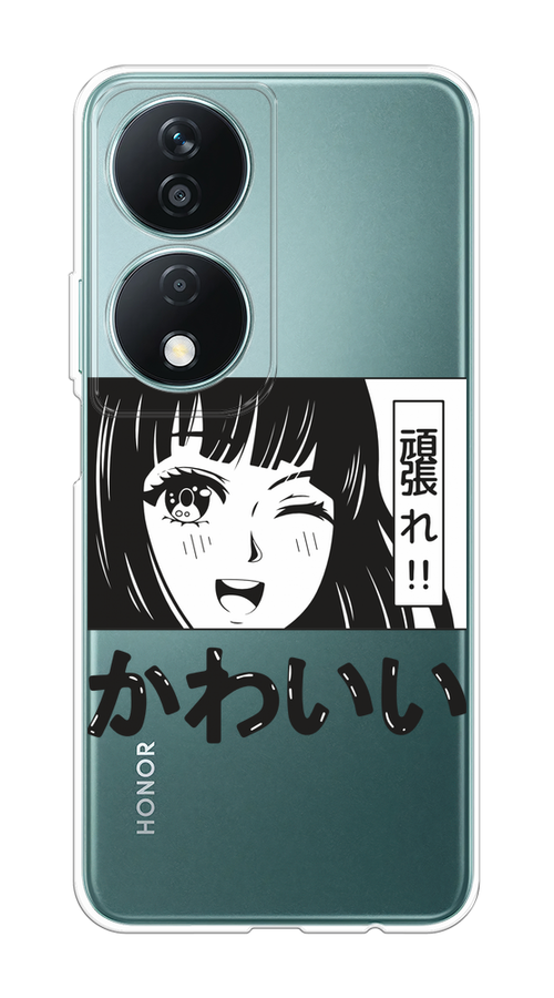 

Чехол на Honor X7B "Cute anime girl", Черный;серый;прозрачный;белый, 6123350-1