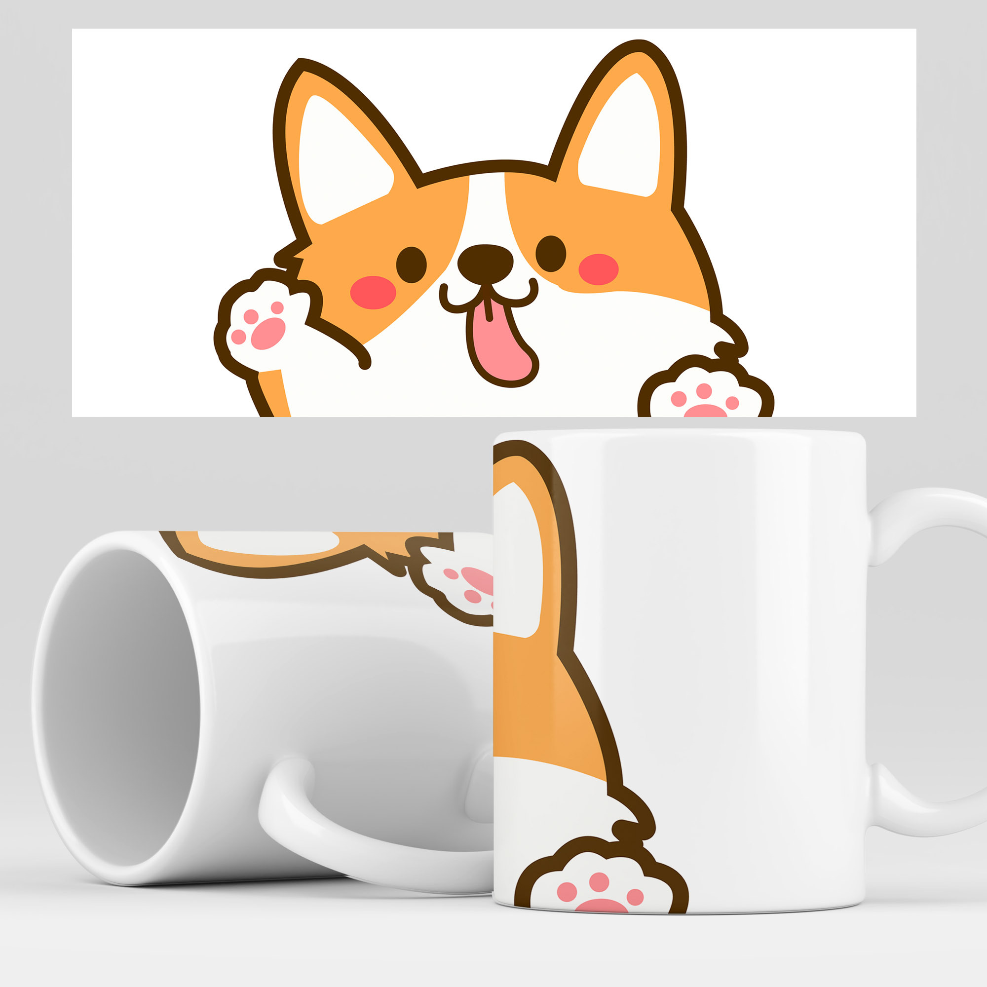 

Кружка RocketCup с принтом "Корги", Corgi19