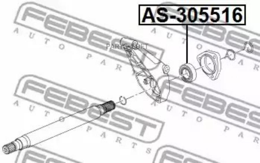 

FEBEST Подшипник приводного вала 30X55X16.5 OPEL ASTRA J 2010-2015 FEBEST AS-305516