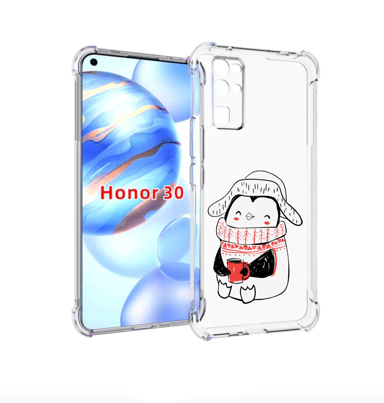 

Чехол бампер MyPads Милый пингвин для Honor 30 (BMH-AN10) против, Прозрачный, Tocco